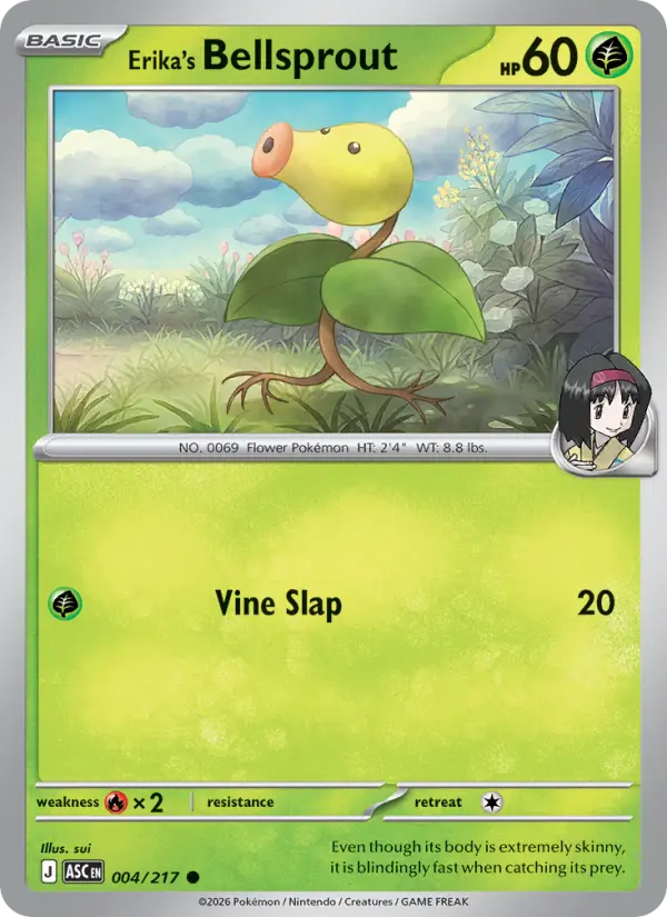Erika's Bellsprout Common Pokemon card #004 from Ascended Heroes