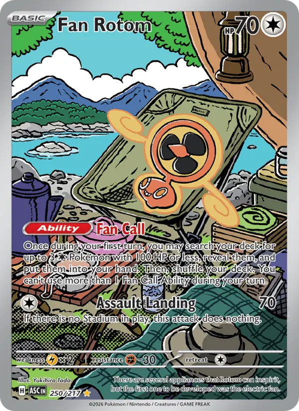 Fan Rotom Illustration rare Pokemon card #250 from Ascended Heroes
