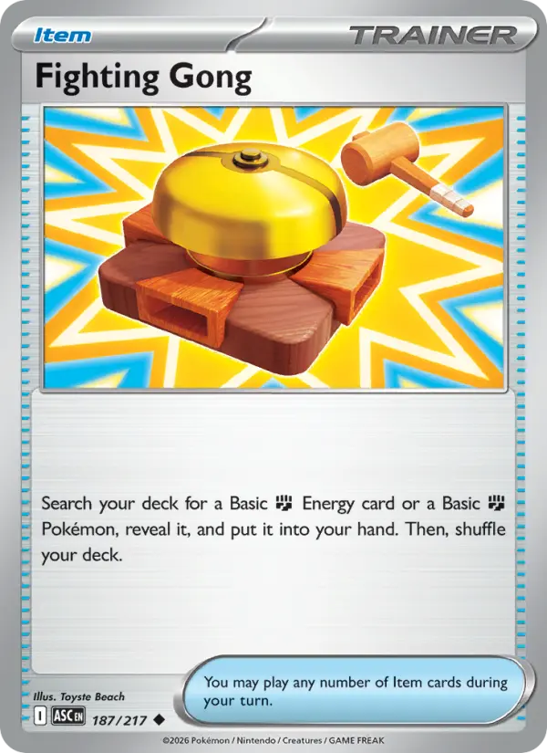 Fighting Gong Uncommon Pokemon card #187 from Ascended Heroes