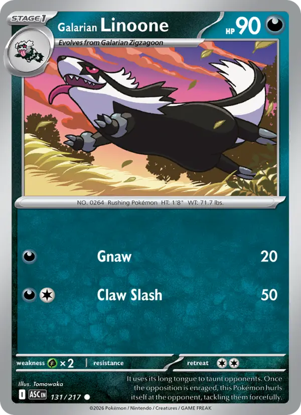 Galarian Linoone Common Pokemon card #131 from Ascended Heroes