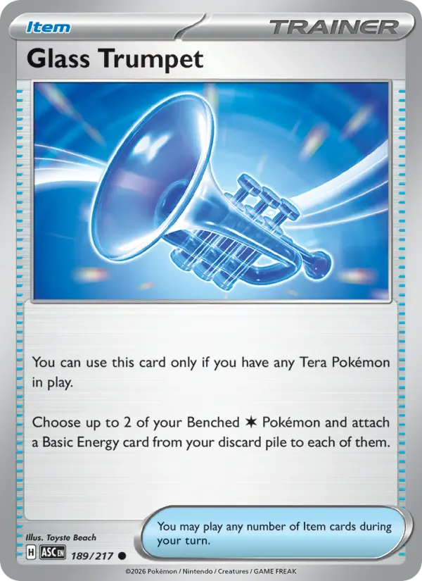 Glass Trumpet Common Pokemon card #189 from Ascended Heroes