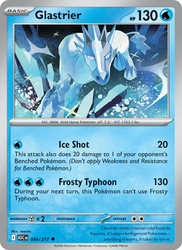 Glastrier Uncommon Pokemon card #054 from Ascended Heroes