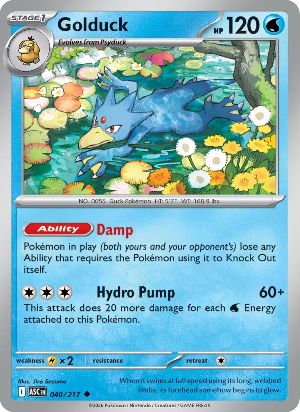 Golduck Uncommon Pokemon card #040 from Ascended Heroes