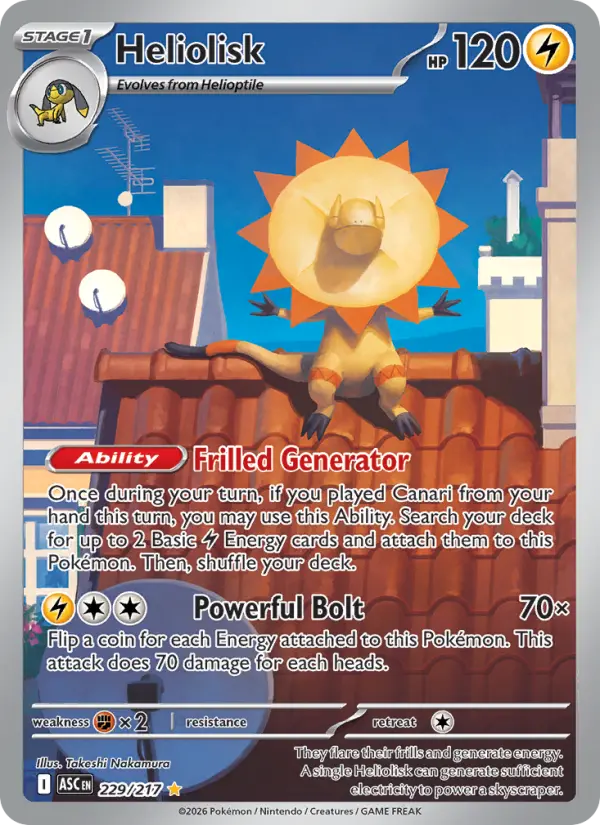 Heliolisk Illustration rare Pokemon card #229 from Ascended Heroes
