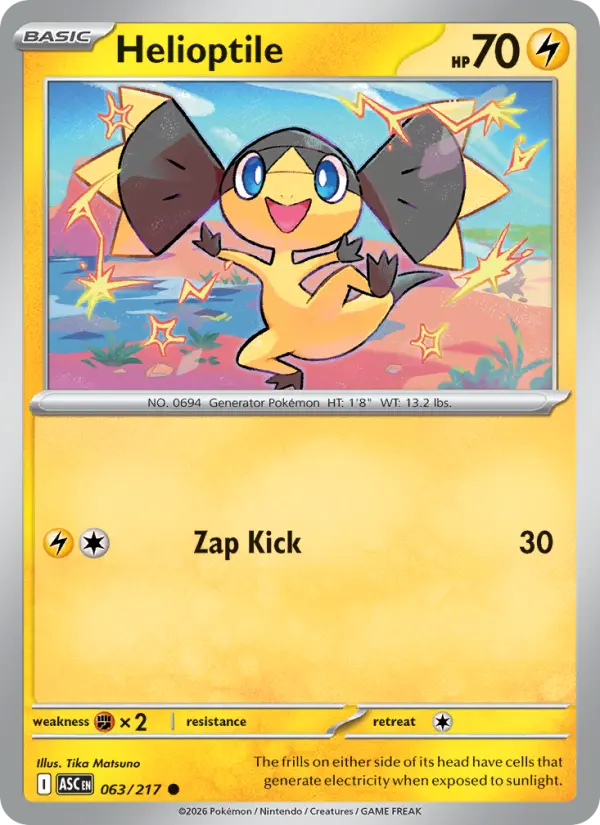 Helioptile Common Pokemon card #063 from Ascended Heroes