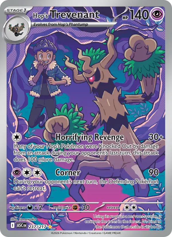 Hop's Trevenant Illustration rare Pokemon card #237 from Ascended Heroes