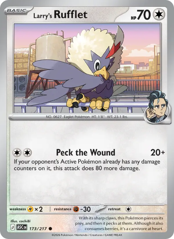 Larry's Rufflet Common Pokemon card #173 from Ascended Heroes