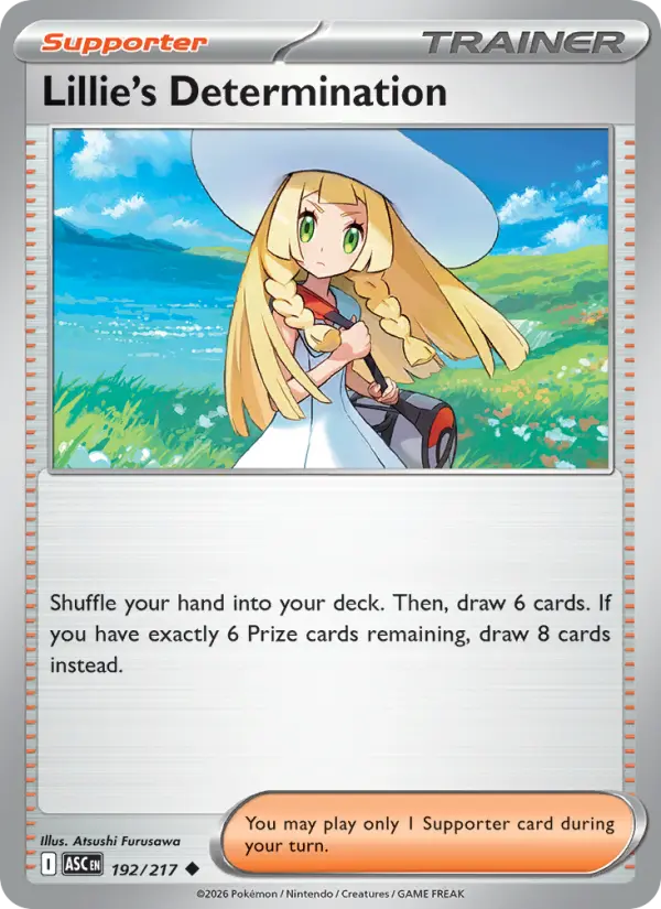 Lillie's Determination Uncommon Pokemon card #192 from Ascended Heroes