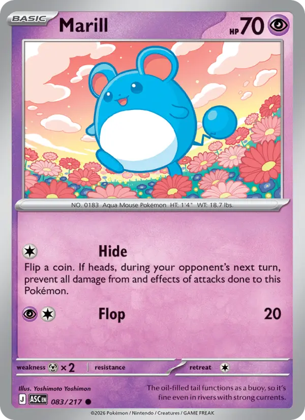 Marill Common Pokemon card #083 from Ascended Heroes