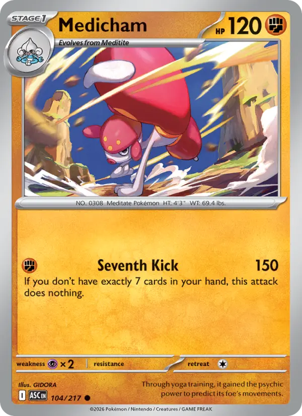 Medicham Common Pokemon card #104 from Ascended Heroes