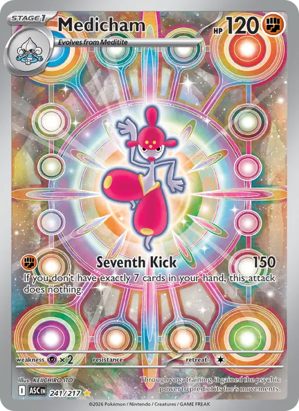 Medicham Illustration rare Pokemon card #241 from Ascended Heroes