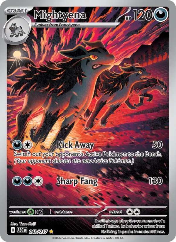 Mightyena Illustration rare Pokemon card #243 from Ascended Heroes