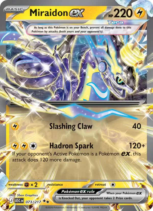 Miraidon ex Double rare Pokemon card #073 from Ascended Heroes
