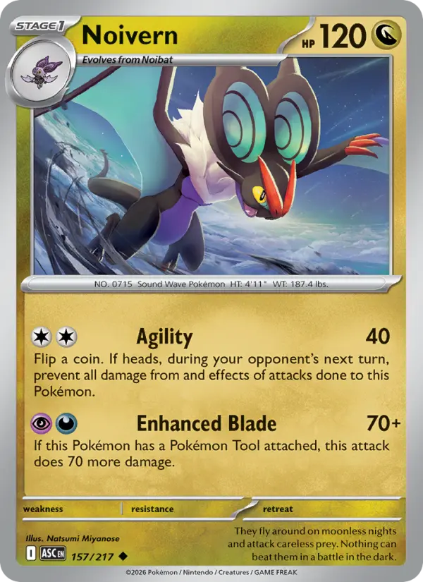 Noivern Uncommon Pokemon card #157 from Ascended Heroes