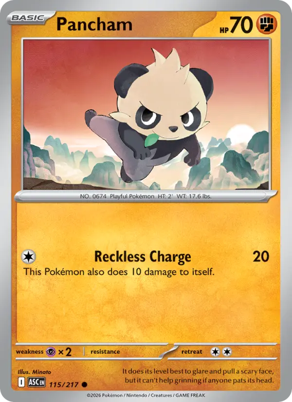Pancham Common Pokemon card #115 from Ascended Heroes
