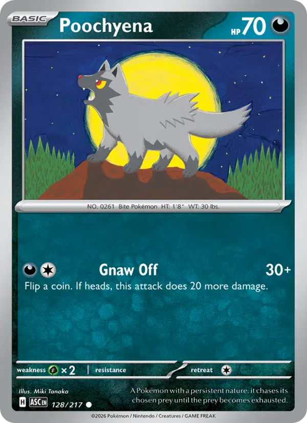 Poochyena Common Pokemon card #128 from Ascended Heroes