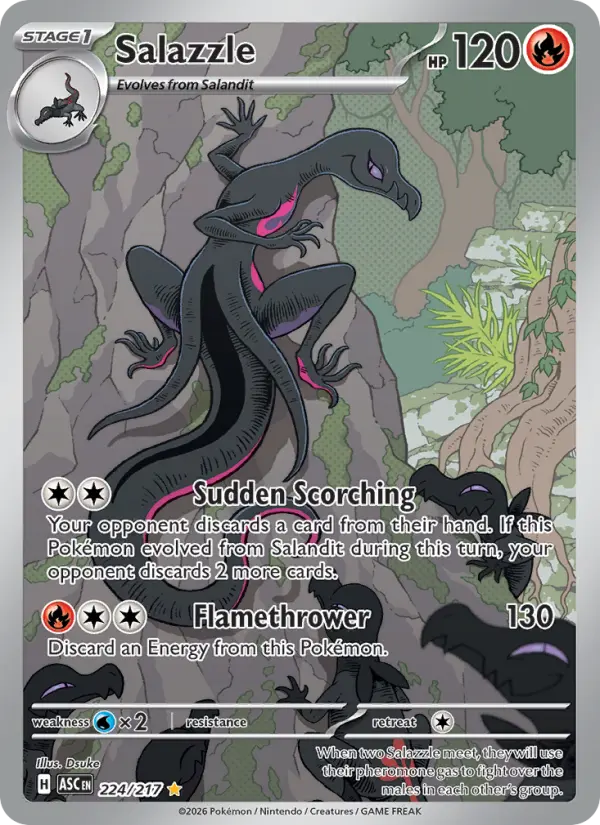 Salazzle Illustration rare Pokemon card #224 from Ascended Heroes