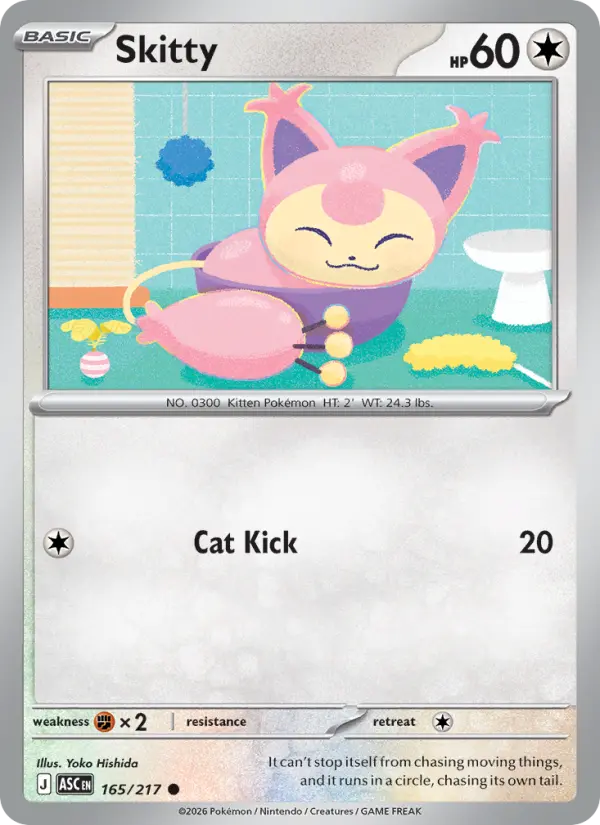Skitty Common Pokemon card #165 from Ascended Heroes