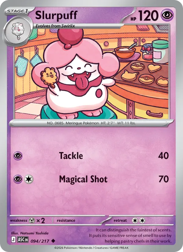 Slurpuff Uncommon Pokemon card #094 from Ascended Heroes
