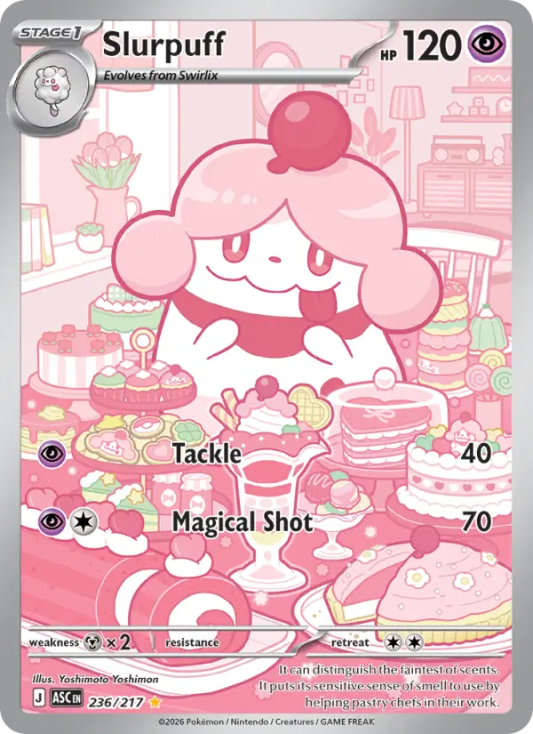 Slurpuff Illustration rare Pokemon card #236 from Ascended Heroes