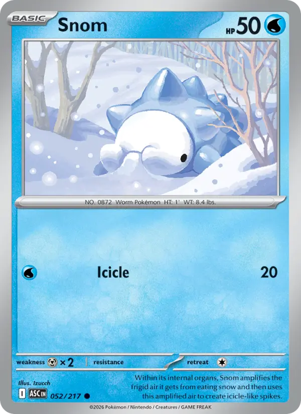 Snom Common Pokemon card #052 from Ascended Heroes