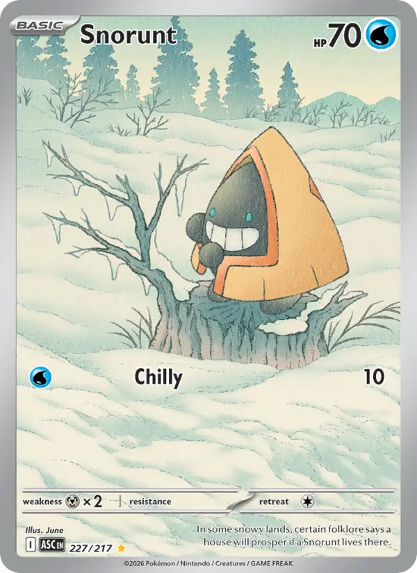 Snorunt Illustration rare Pokemon card #227 from Ascended Heroes