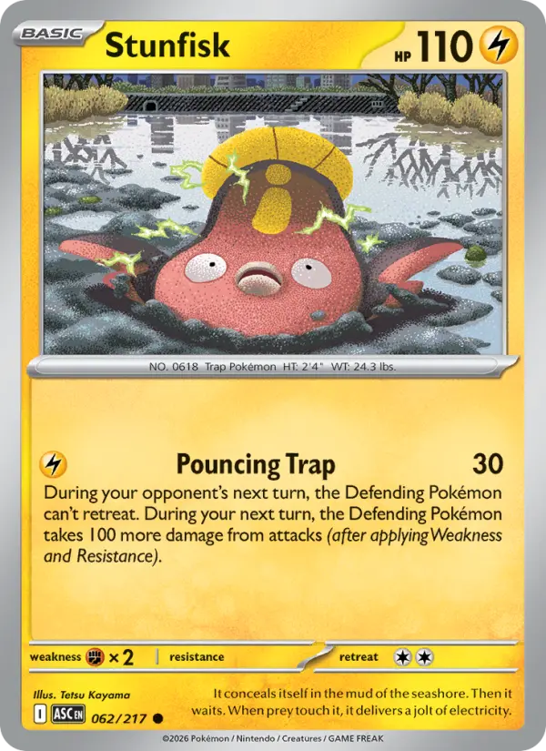 Stunfisk Common Pokemon card #062 from Ascended Heroes