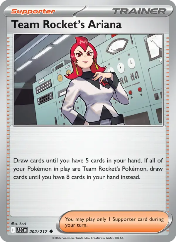 Team Rocket's Ariana Uncommon Pokemon card #202 from Ascended Heroes