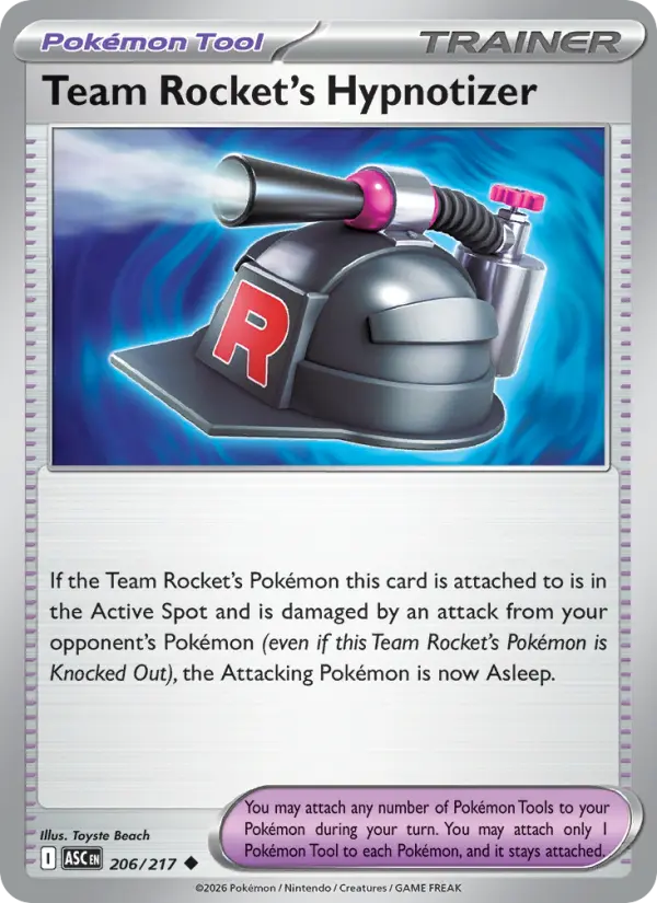Team Rocket's Hypnotizer Uncommon Pokemon card #206 from Ascended Heroes