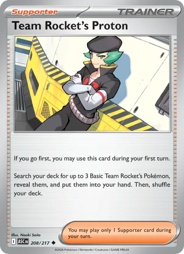 Team Rocket's Proton Uncommon Pokemon card #208 from Ascended Heroes