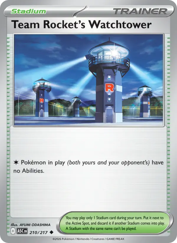 Team Rocket's Watchtower Uncommon Pokemon card #210 from Ascended Heroes