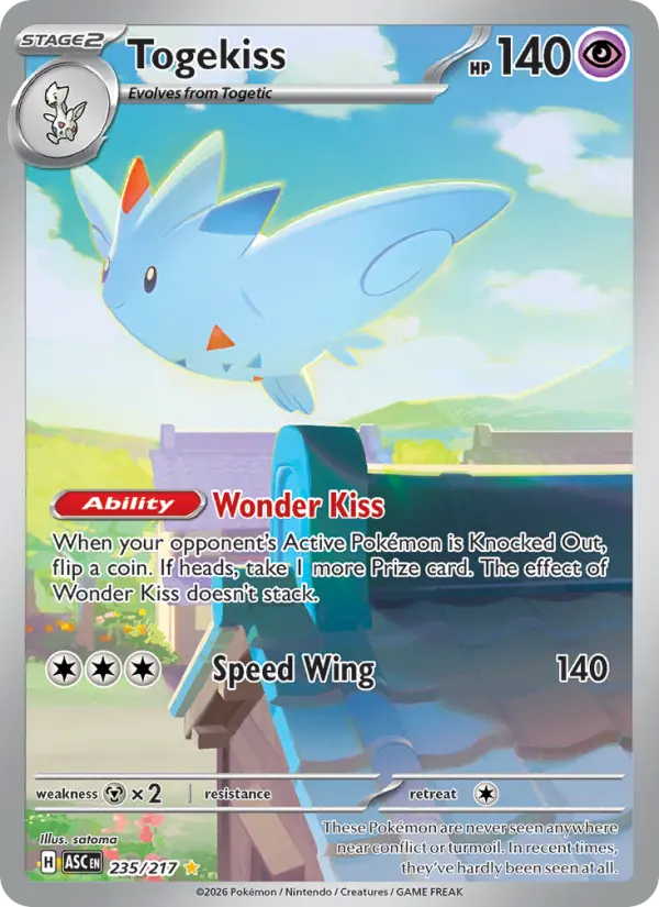 Togekiss Illustration rare Pokemon card #235 from Ascended Heroes