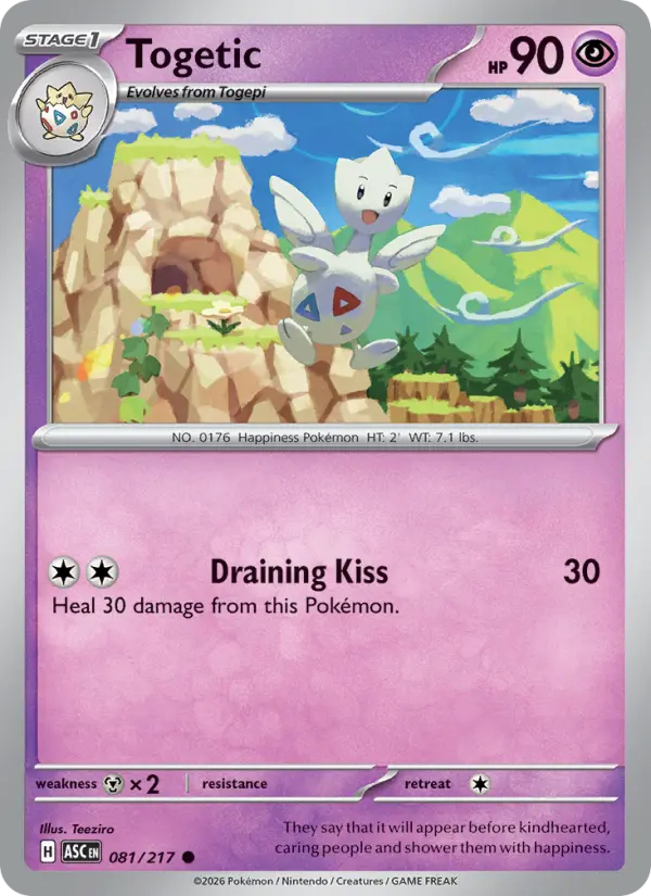 Togetic Common Pokemon card #081 from Ascended Heroes