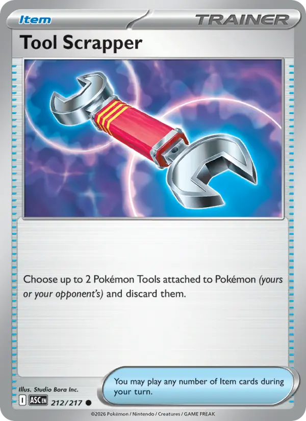 Tool Scrapper Common Pokemon card #212 from Ascended Heroes