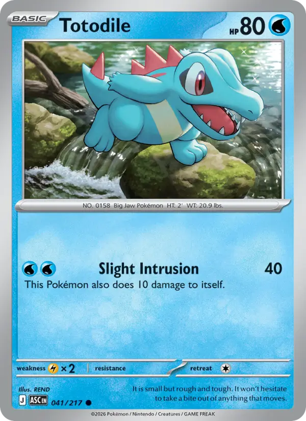 Totodile Common Pokemon card #041 from Ascended Heroes
