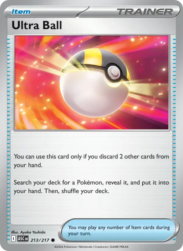 Ultra Ball Common Pokemon card #213 from Ascended Heroes