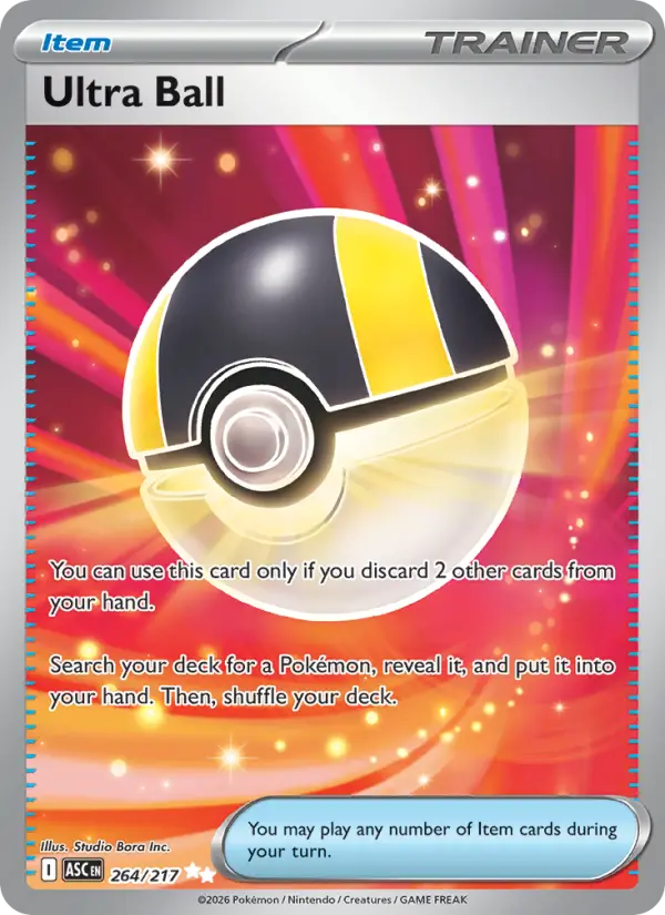 Ultra Ball Ultra Rare Pokemon card #264 from Ascended Heroes