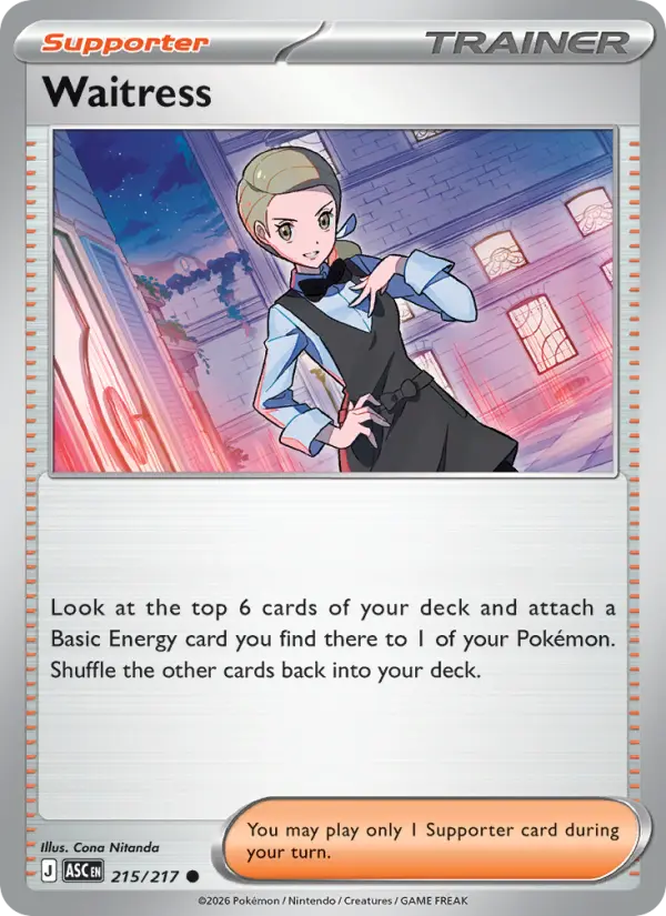 Waitress Common Pokemon card #215 from Ascended Heroes