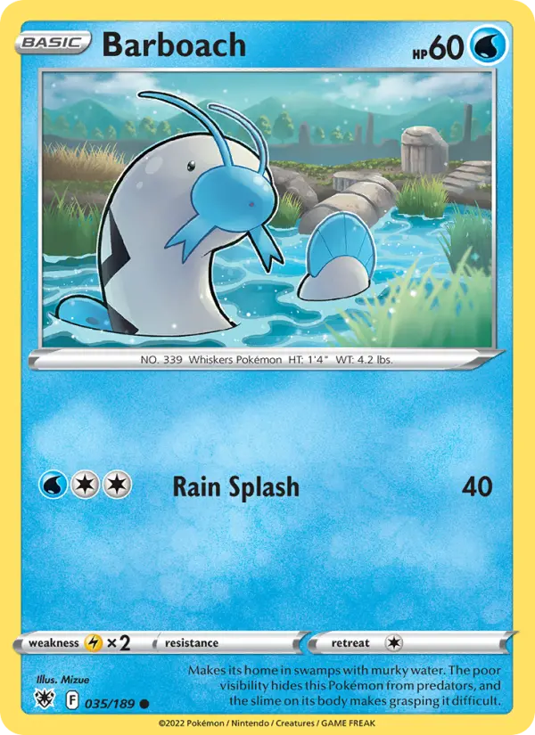 Barboach Common Pokemon card #035 from Astral Radiance