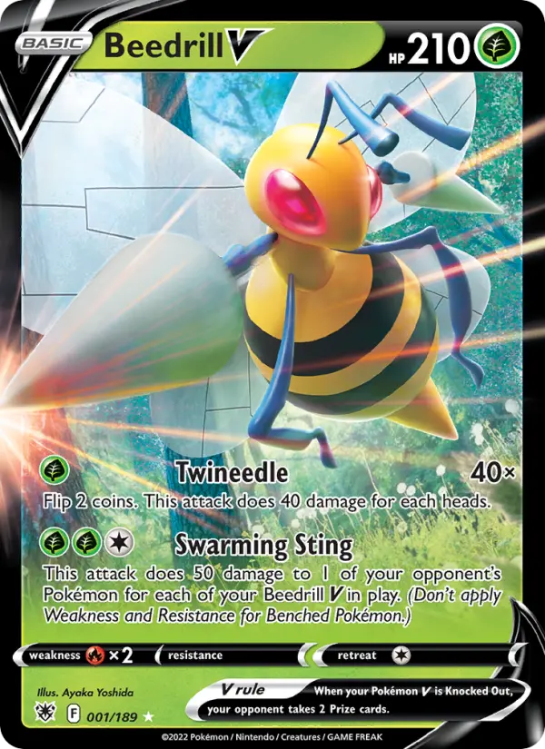 Beedrill V Holo Rare V Pokemon card #001 from Astral Radiance