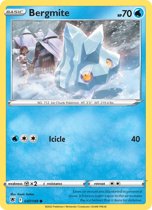 Bergmite Pokemon card artwork