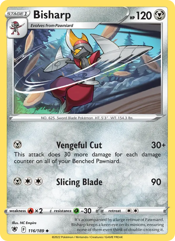 Bisharp Uncommon Pokemon card #116 from Astral Radiance