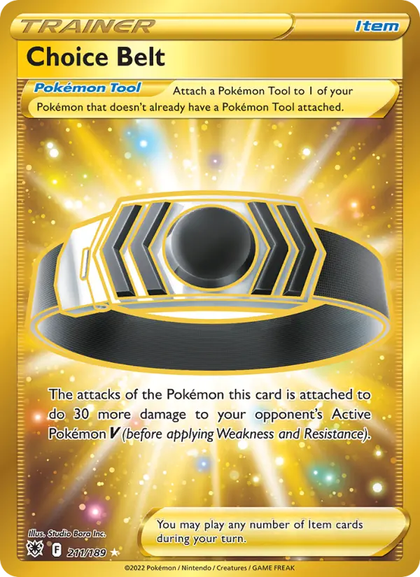 Choice Belt Secret Rare Pokemon card #211 from Astral Radiance
