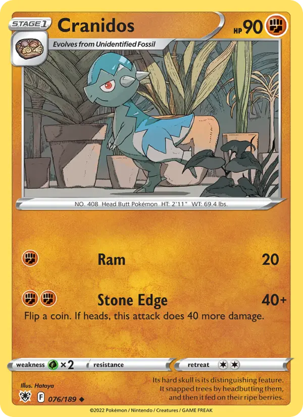 Cranidos Pokemon card artwork