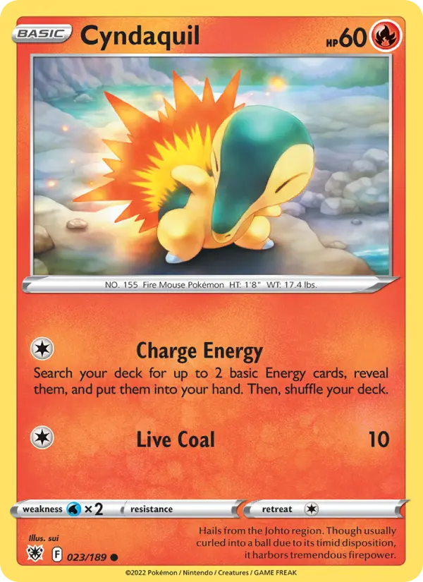 Cyndaquil Common Pokemon card #023 from Astral Radiance
