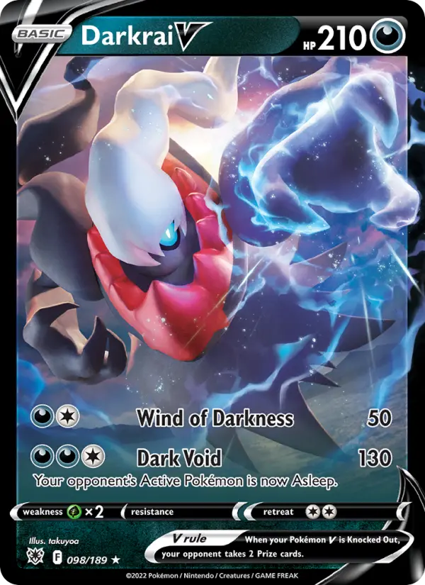 Darkrai V Holo Rare V Pokemon card #098 from Astral Radiance