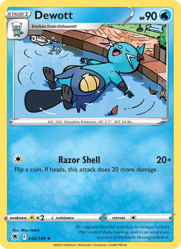 Dewott Uncommon Pokemon card #042 from Astral Radiance