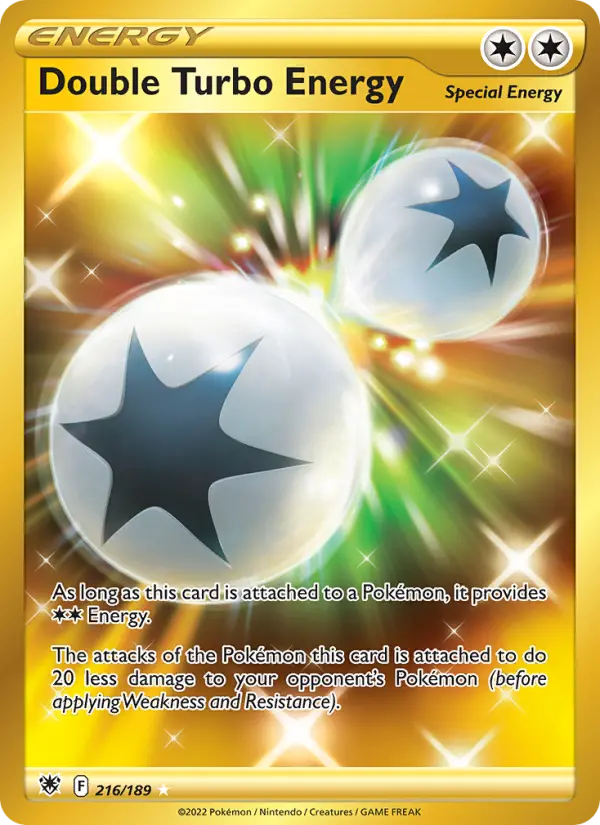 Double Turbo Energy Secret Rare Pokemon card #216 from Astral Radiance
