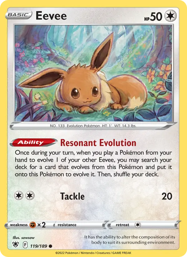 Eevee Common Pokemon card #119 from Astral Radiance