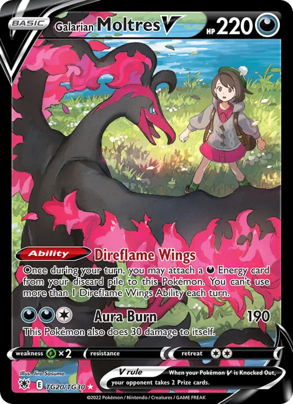 Galarian Moltres V Ultra Rare Pokemon card #TG20 from Astral Radiance